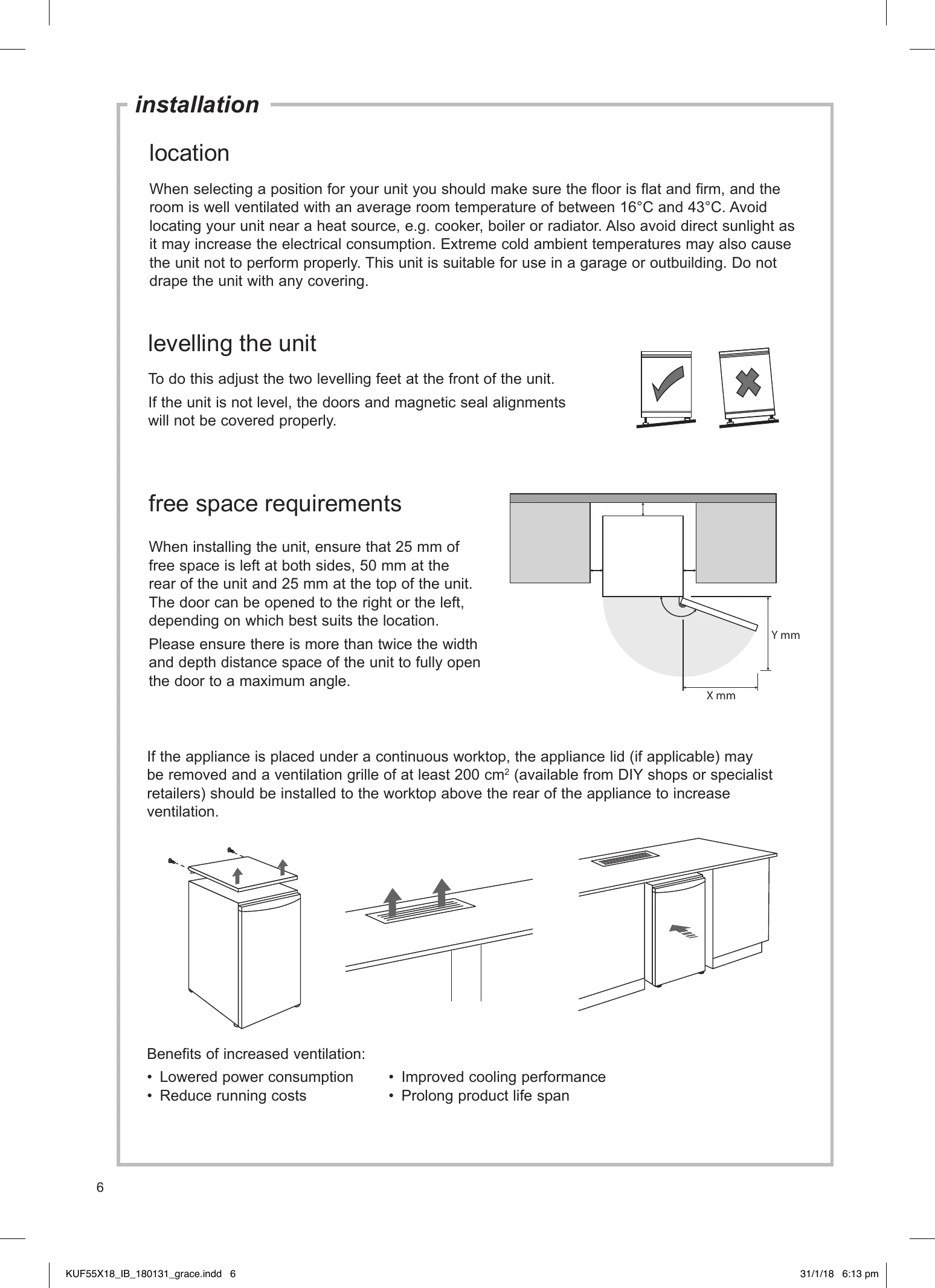 Installation Guide for KUF55X18
