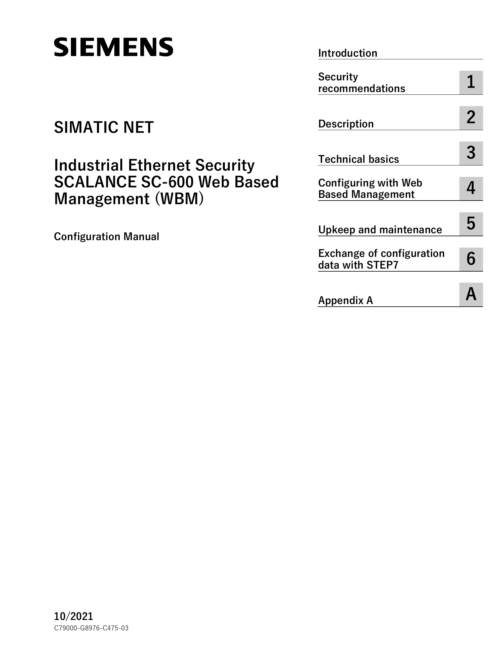 Manual for SCALANCE SC-600