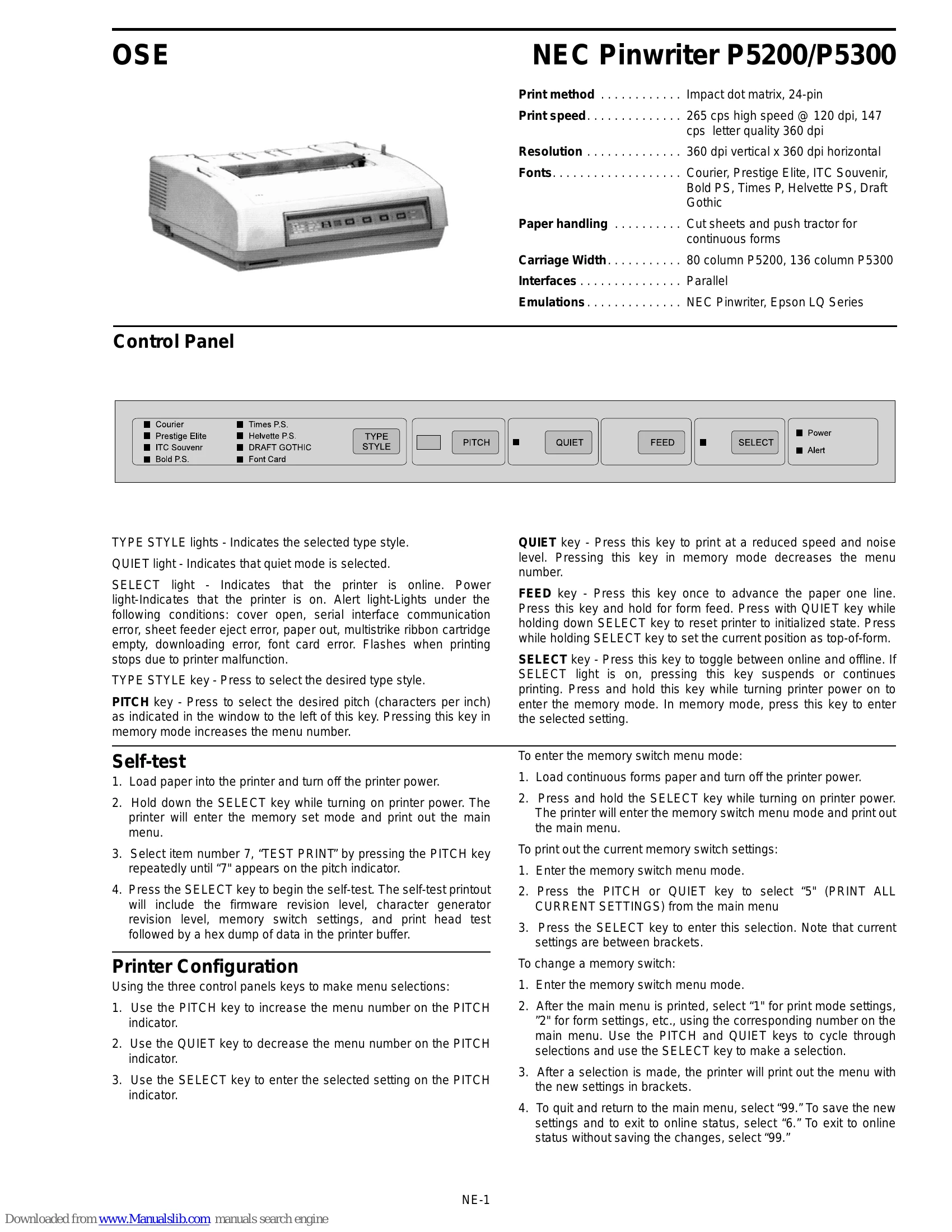 Manual for P5200/P5300