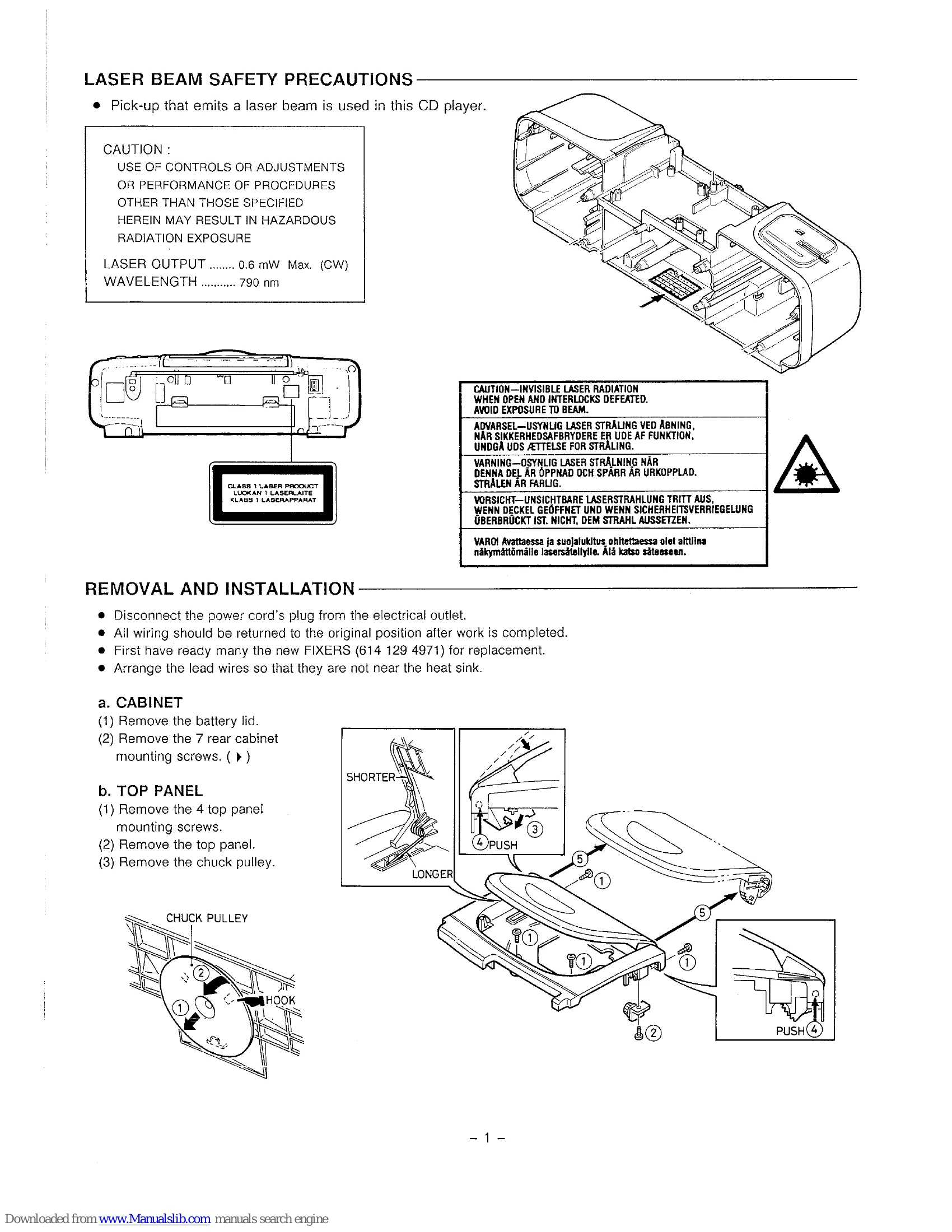 Parts/Service for MCD-Z16F