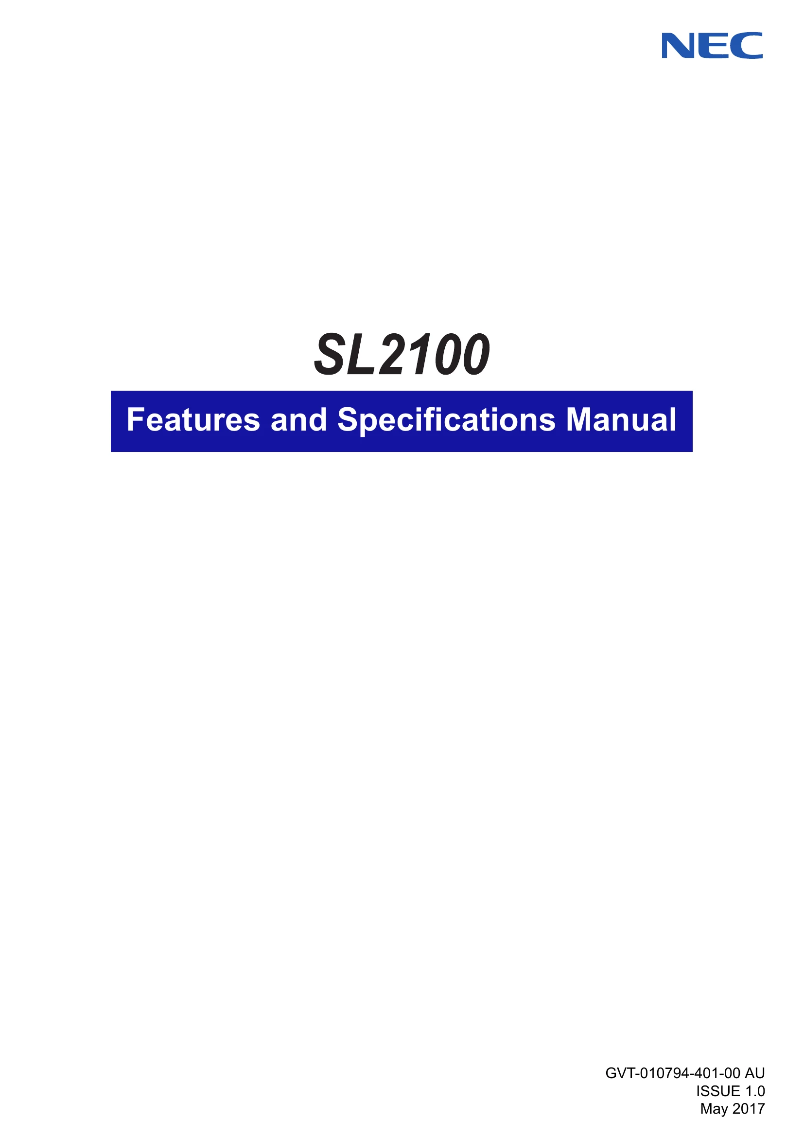 Manual for SL2100