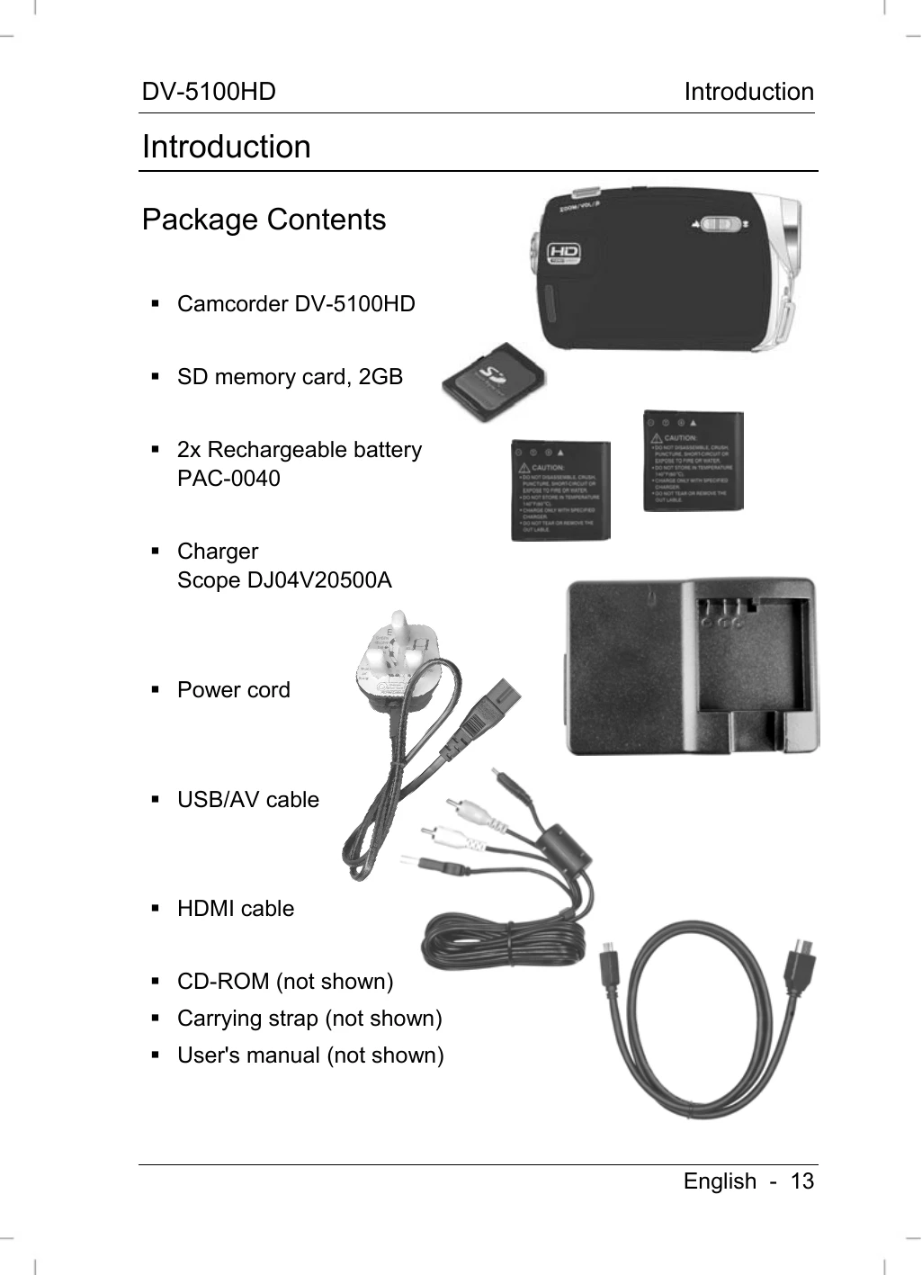 Manual for DV-5100HD