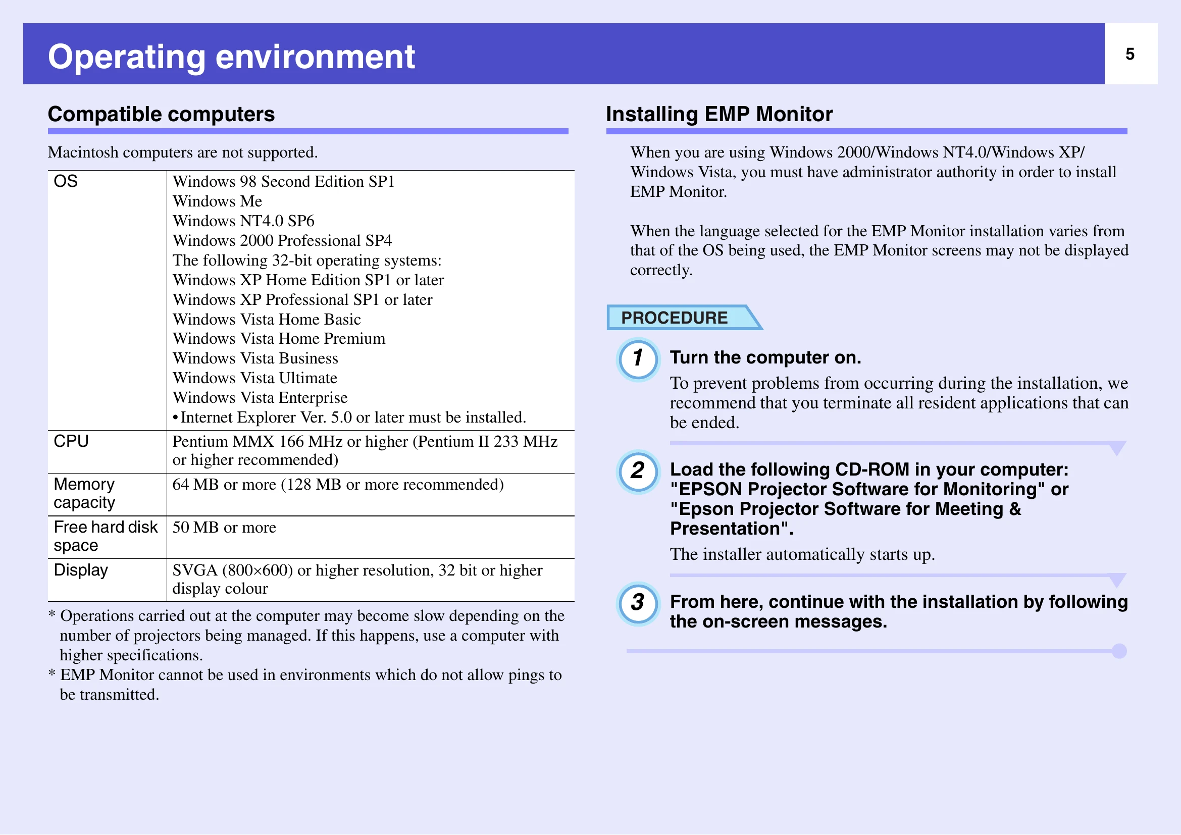 Manual for EMP Monitor V4.22