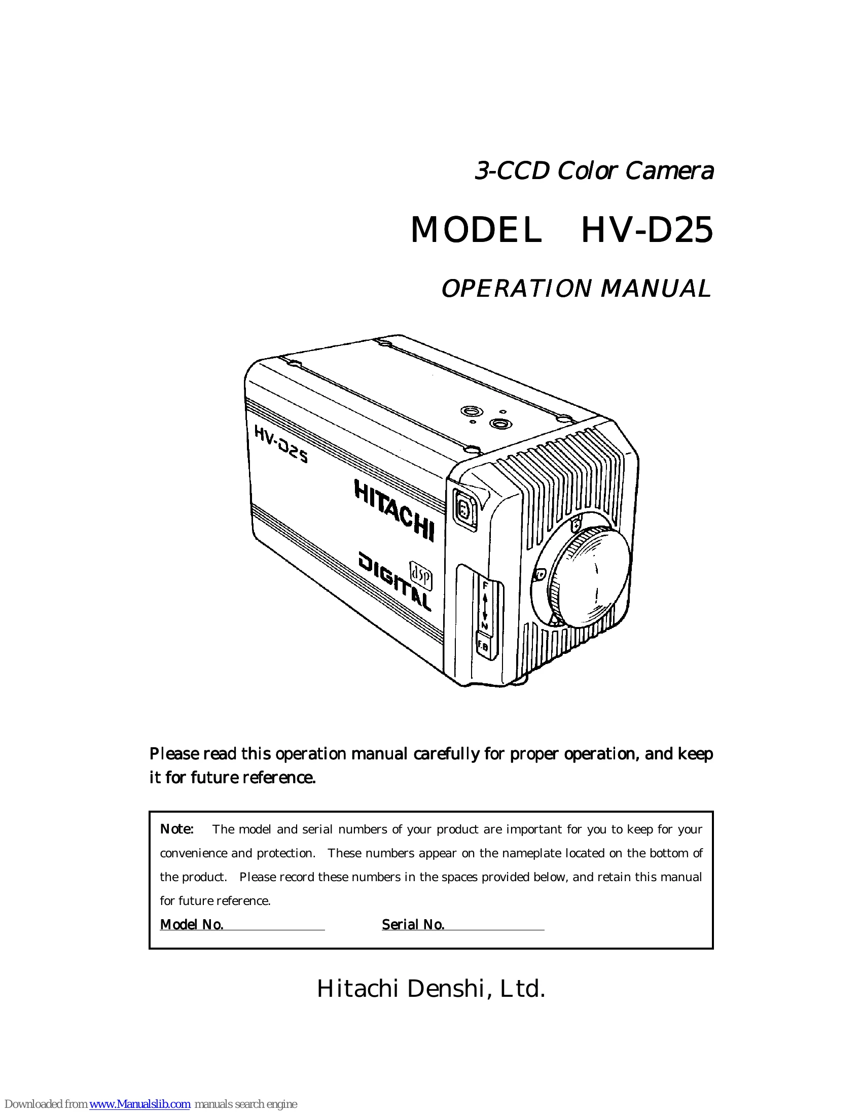 Manual for HV-D25