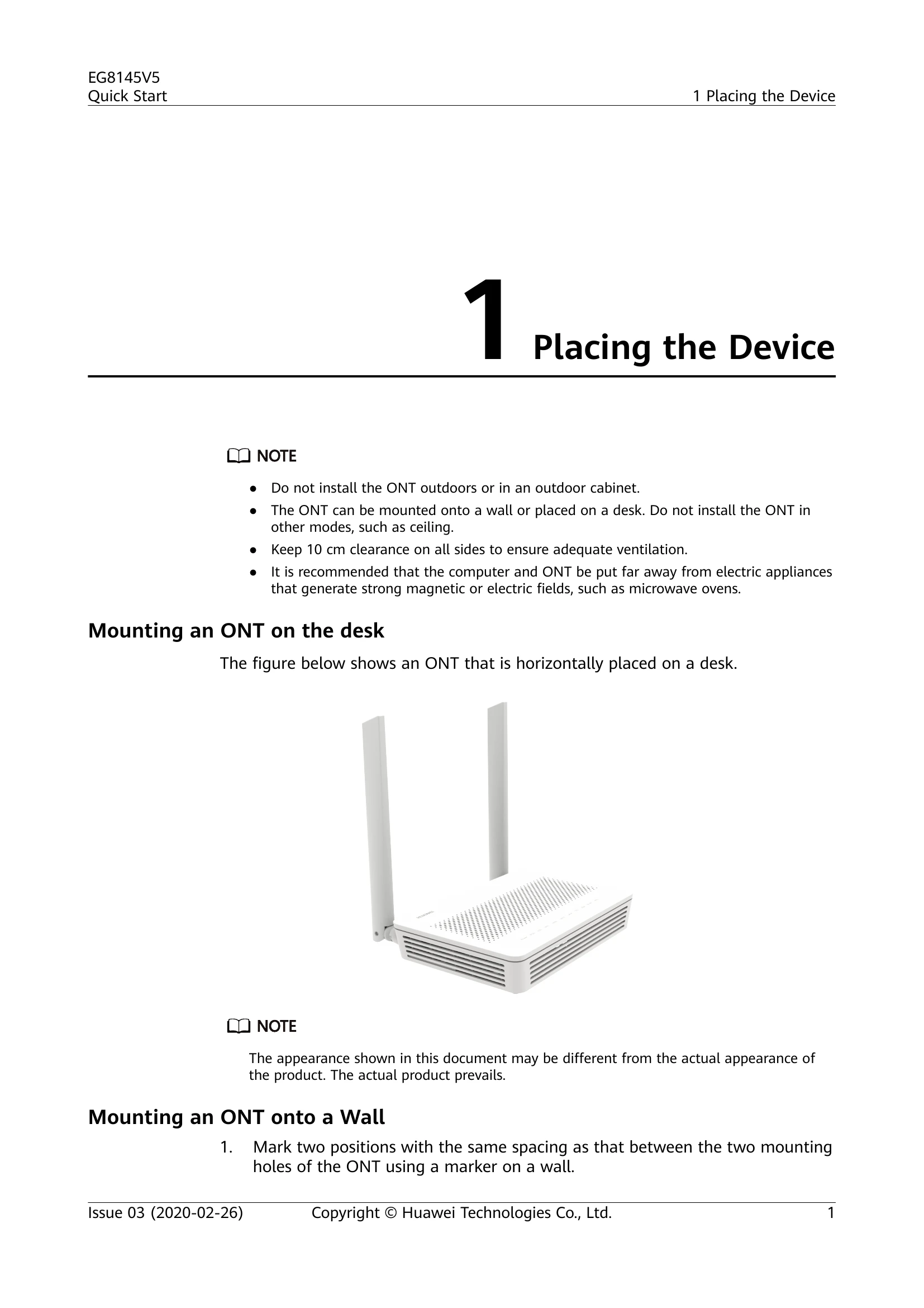 Quick Start Guide for EG8145V5