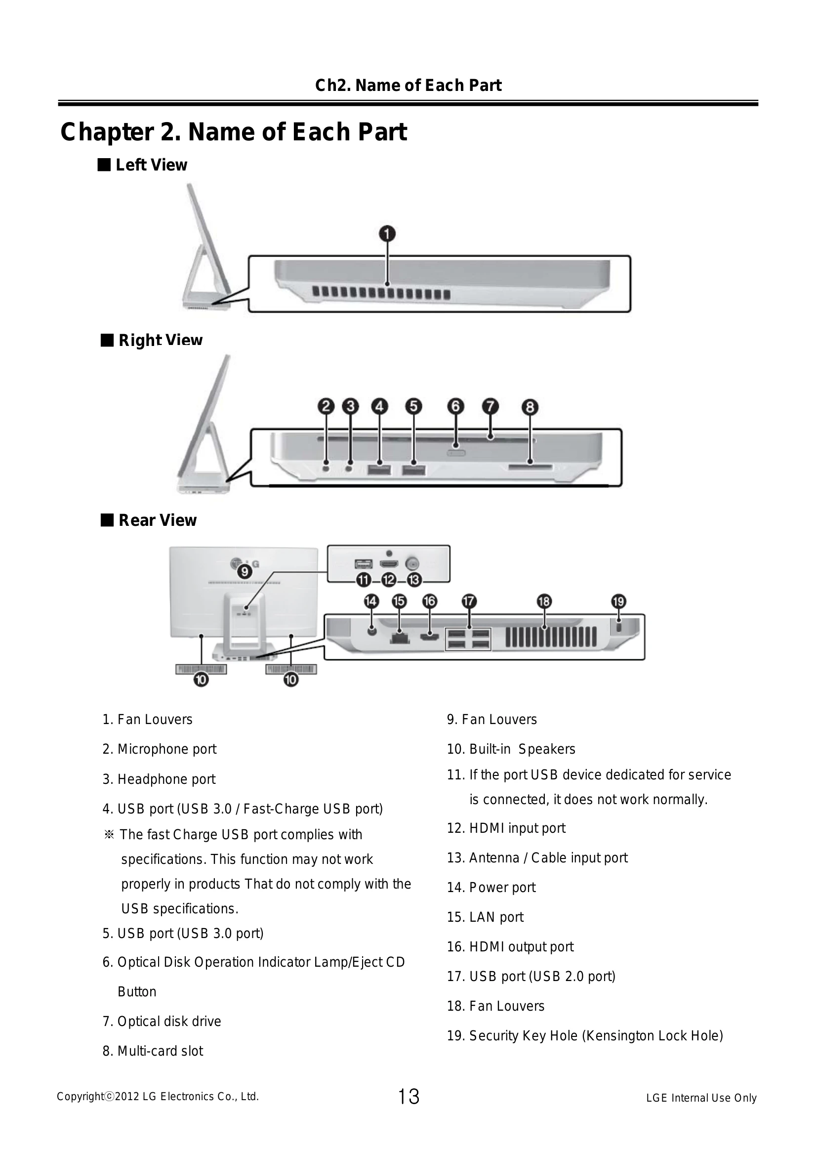 Parts/Service for V720 Series