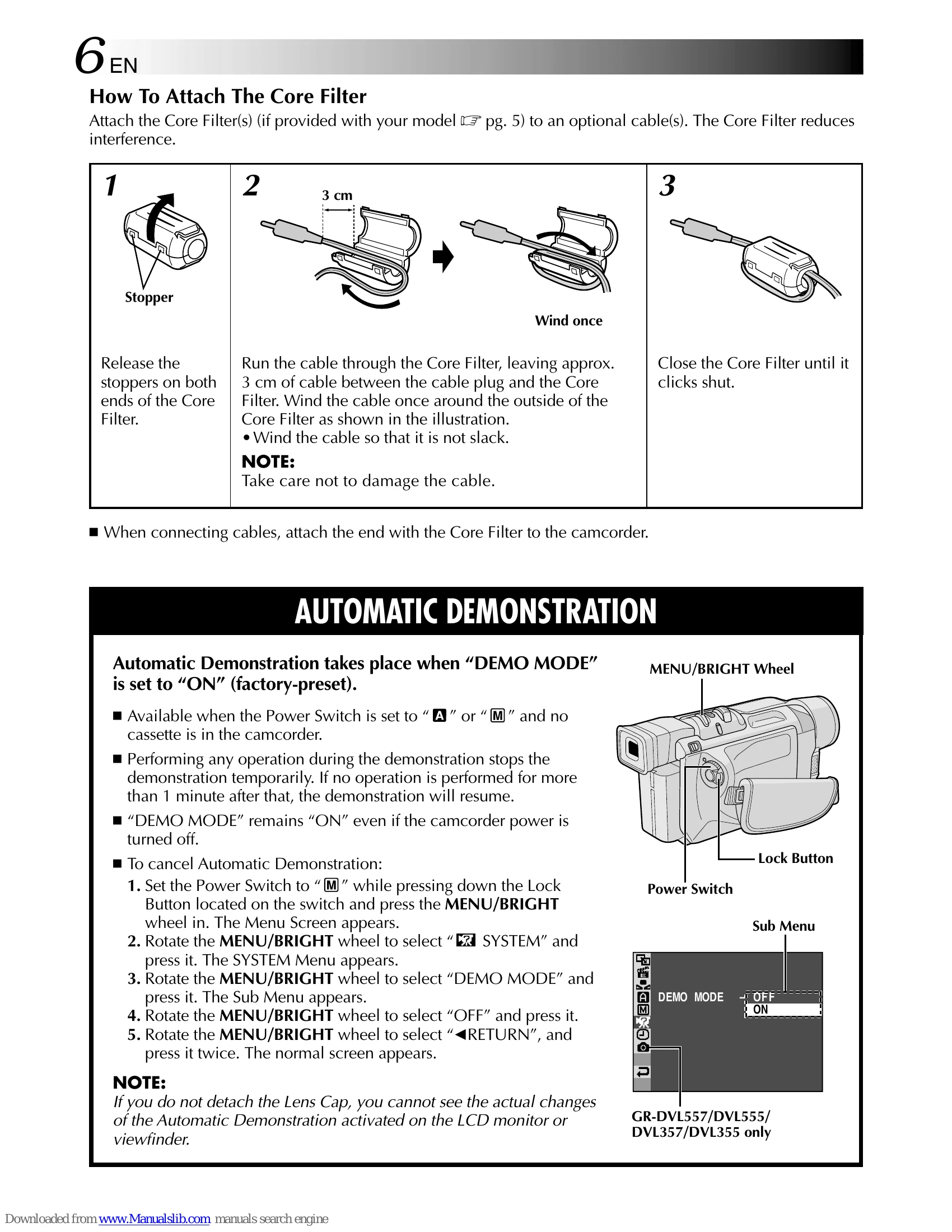 Manual for GR-DVL557