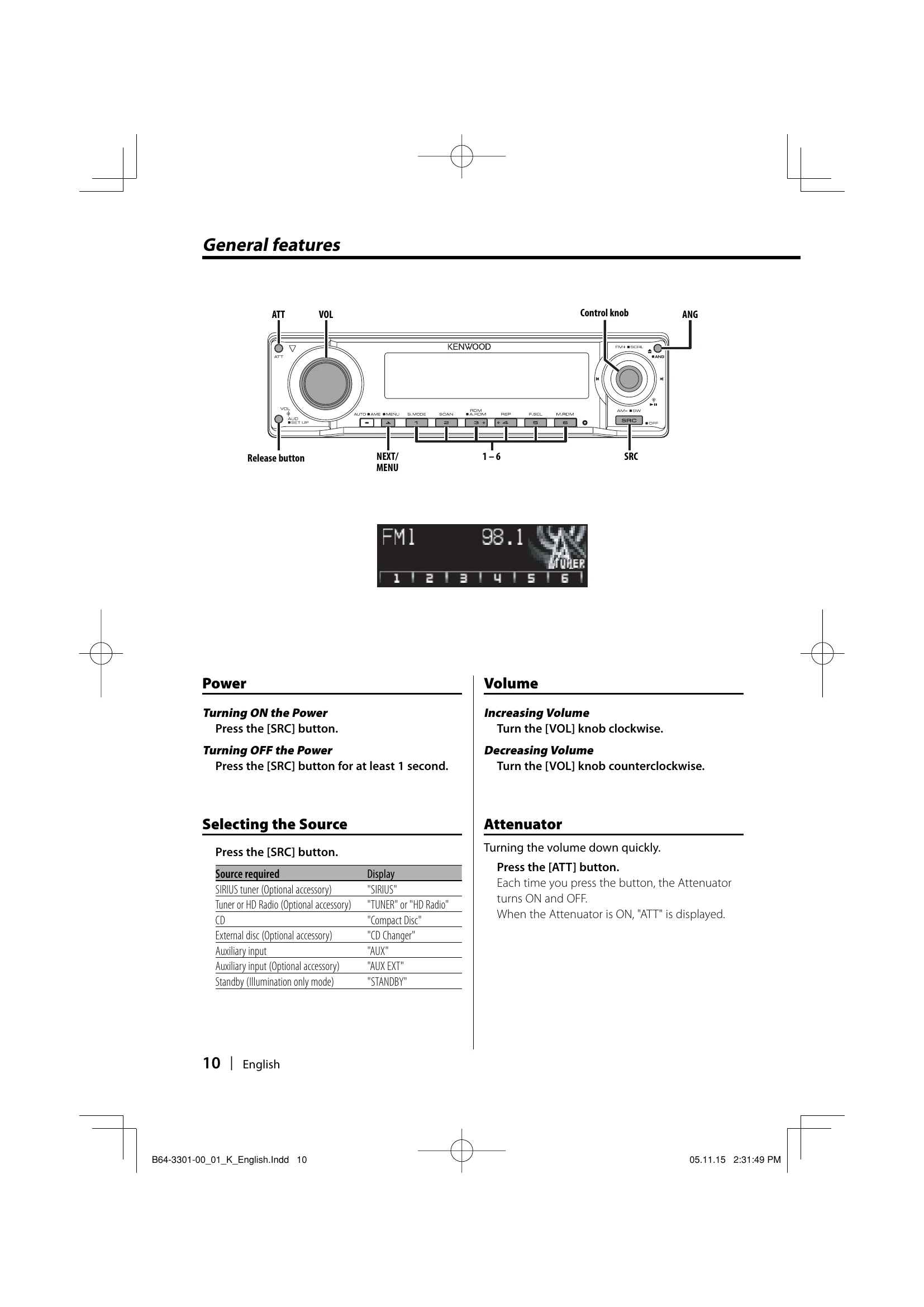 Manual for KDC-X790 KDC-MP732