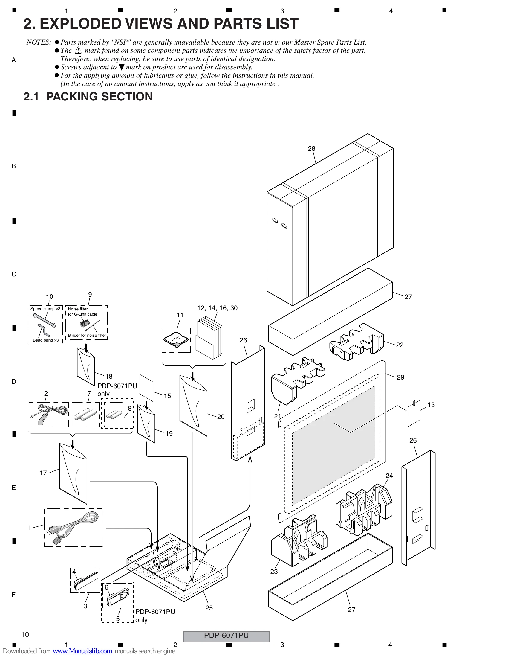 Parts/Service for PDP-6071PU