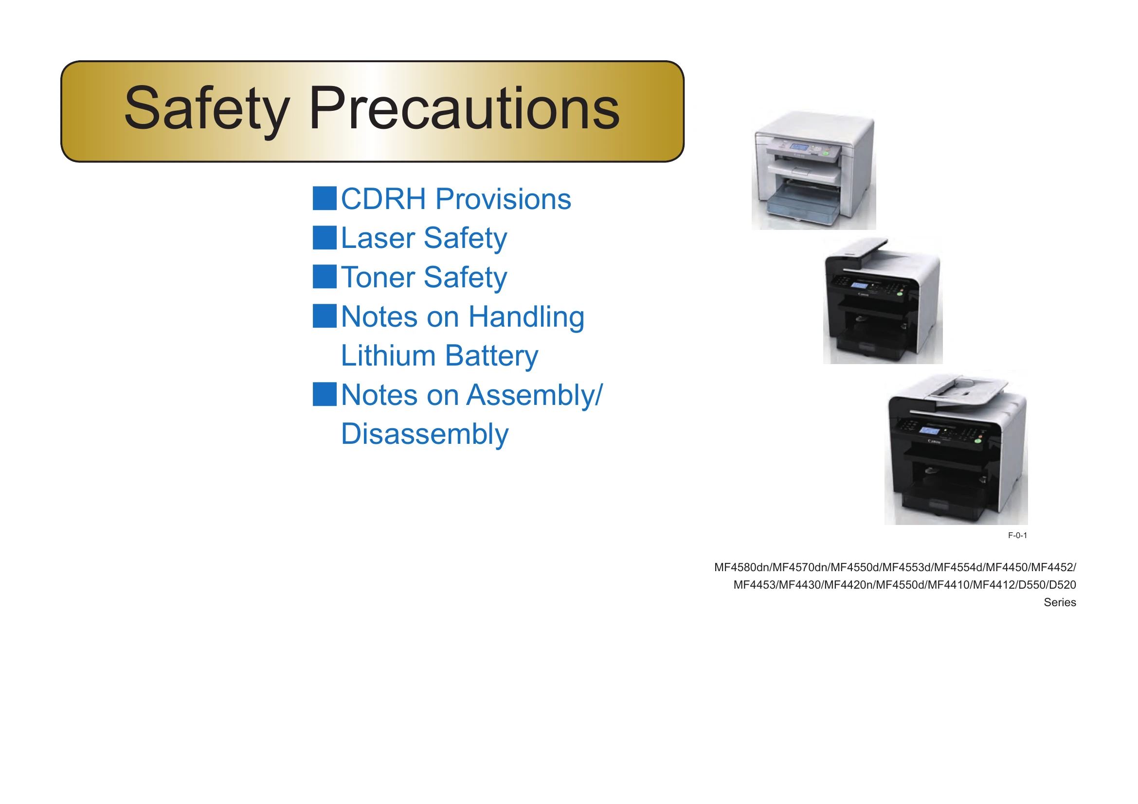 Manual for MF4500/MF4400/D500 Series