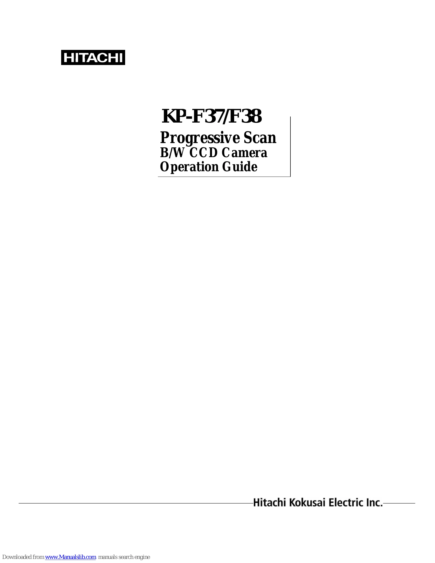 Manual for KP-F37/F38