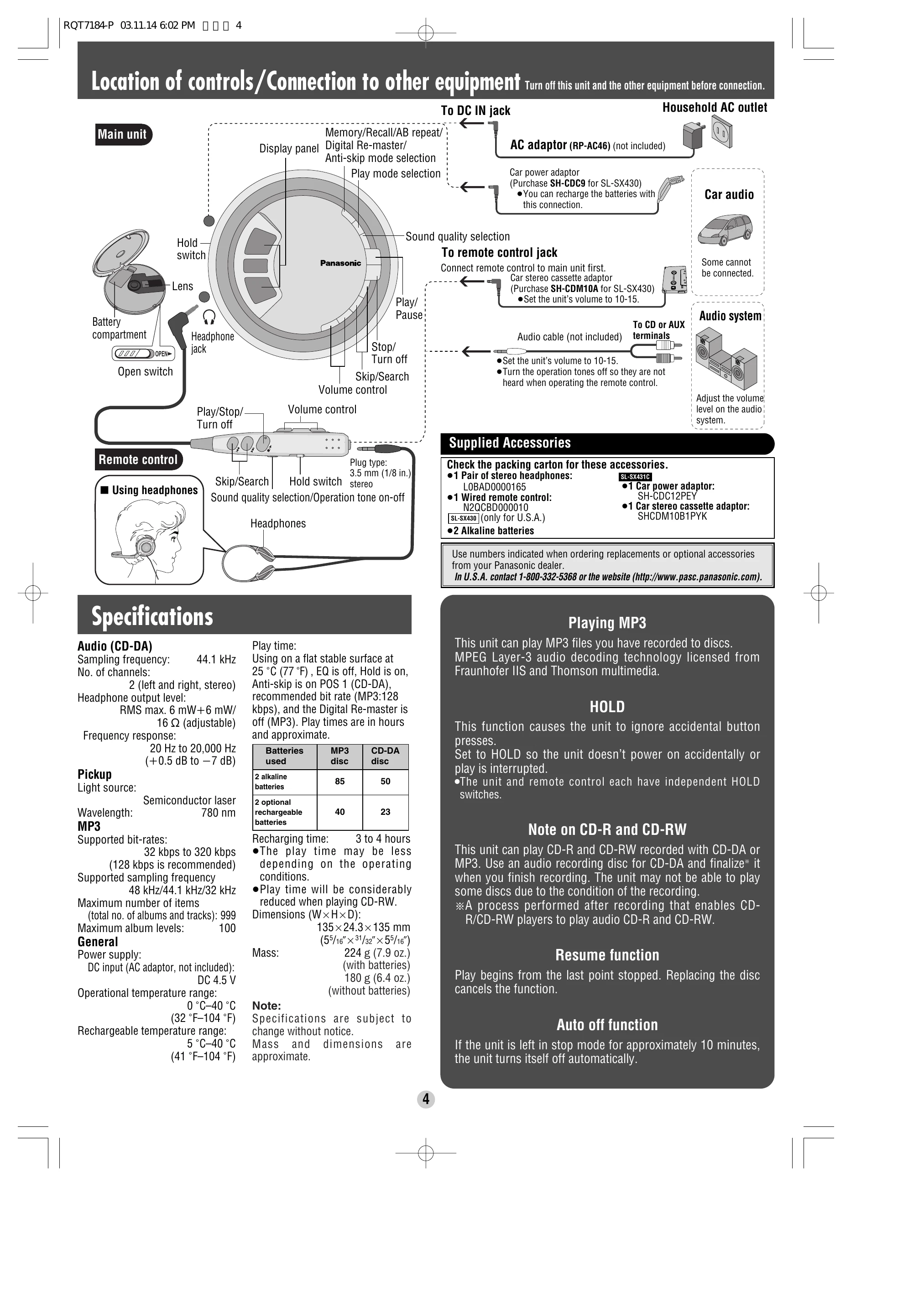 Manual for SL-SX430