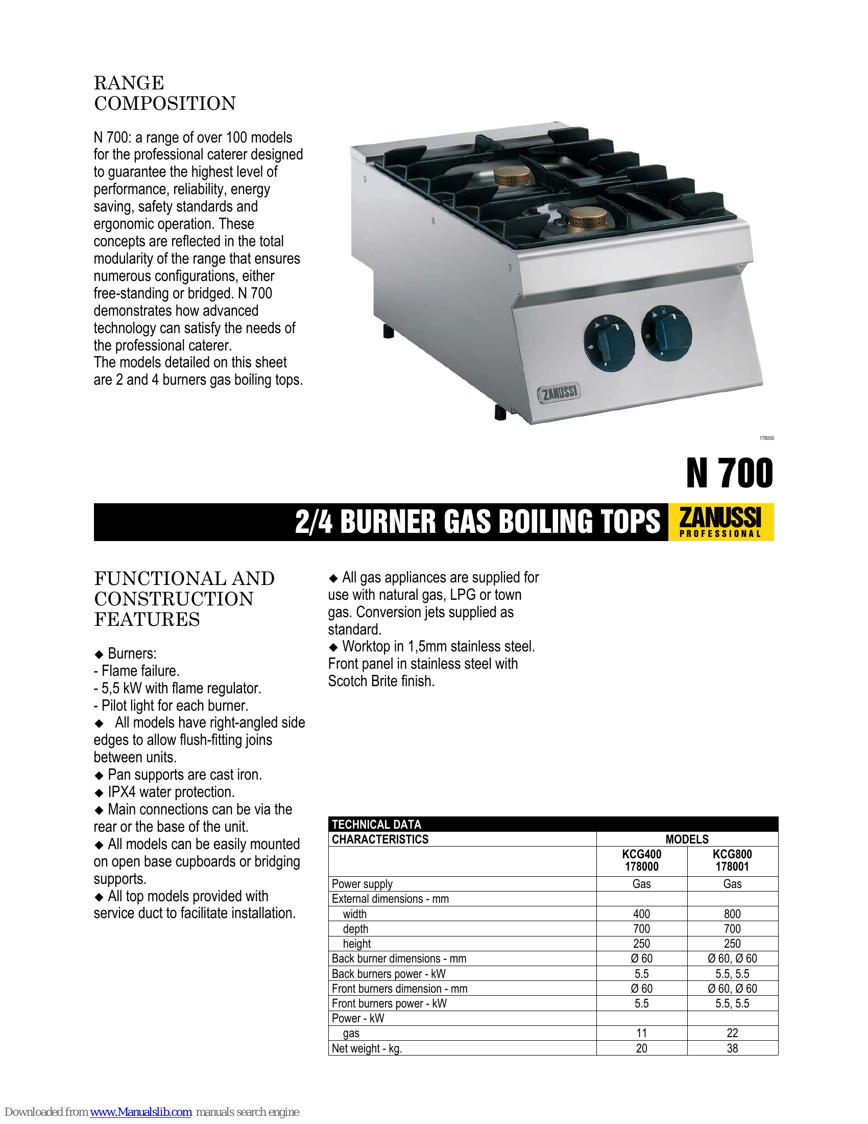 Spec Sheet for N 700