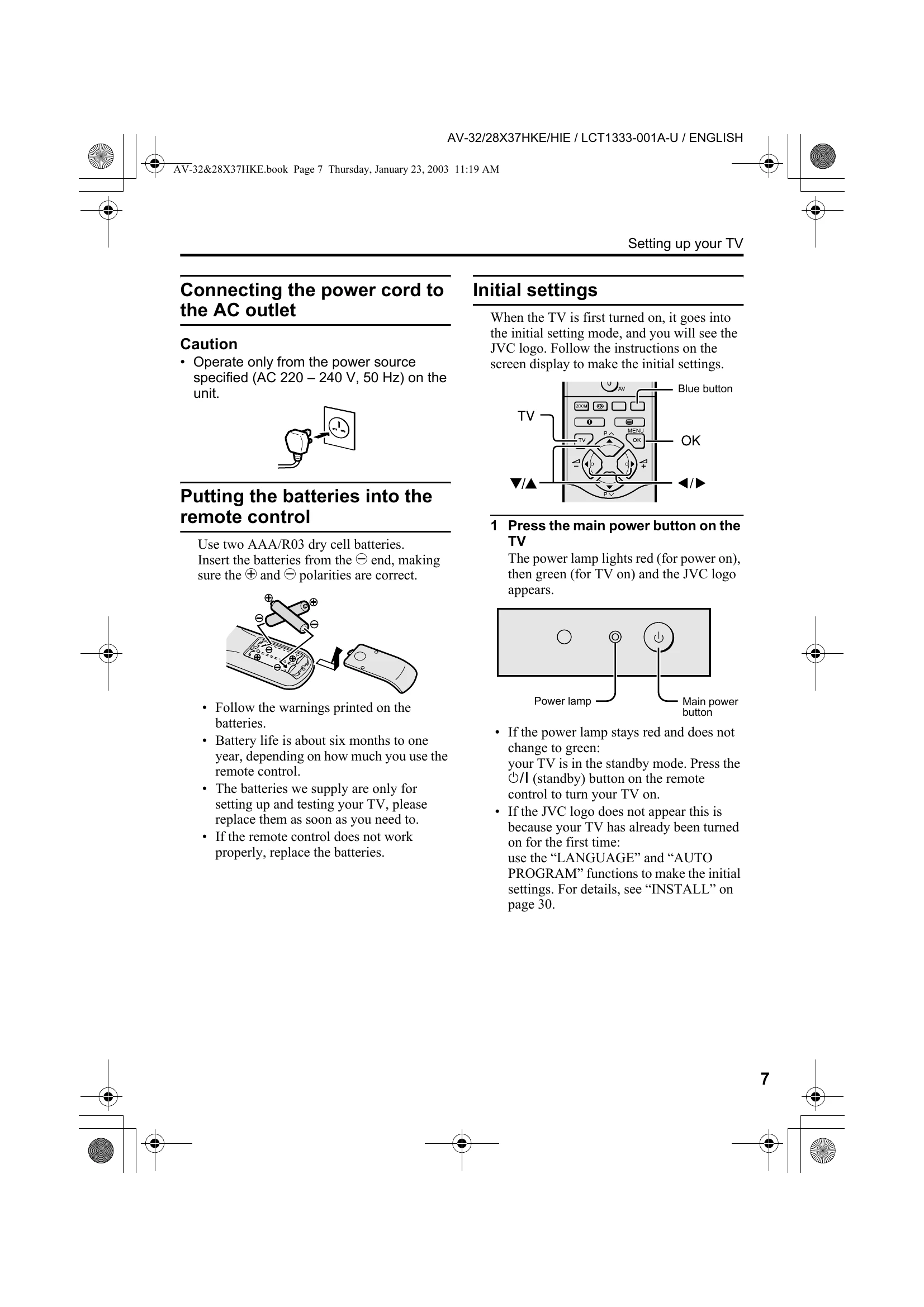 Manual for AV-32X37HKE / AV-28X37HKE