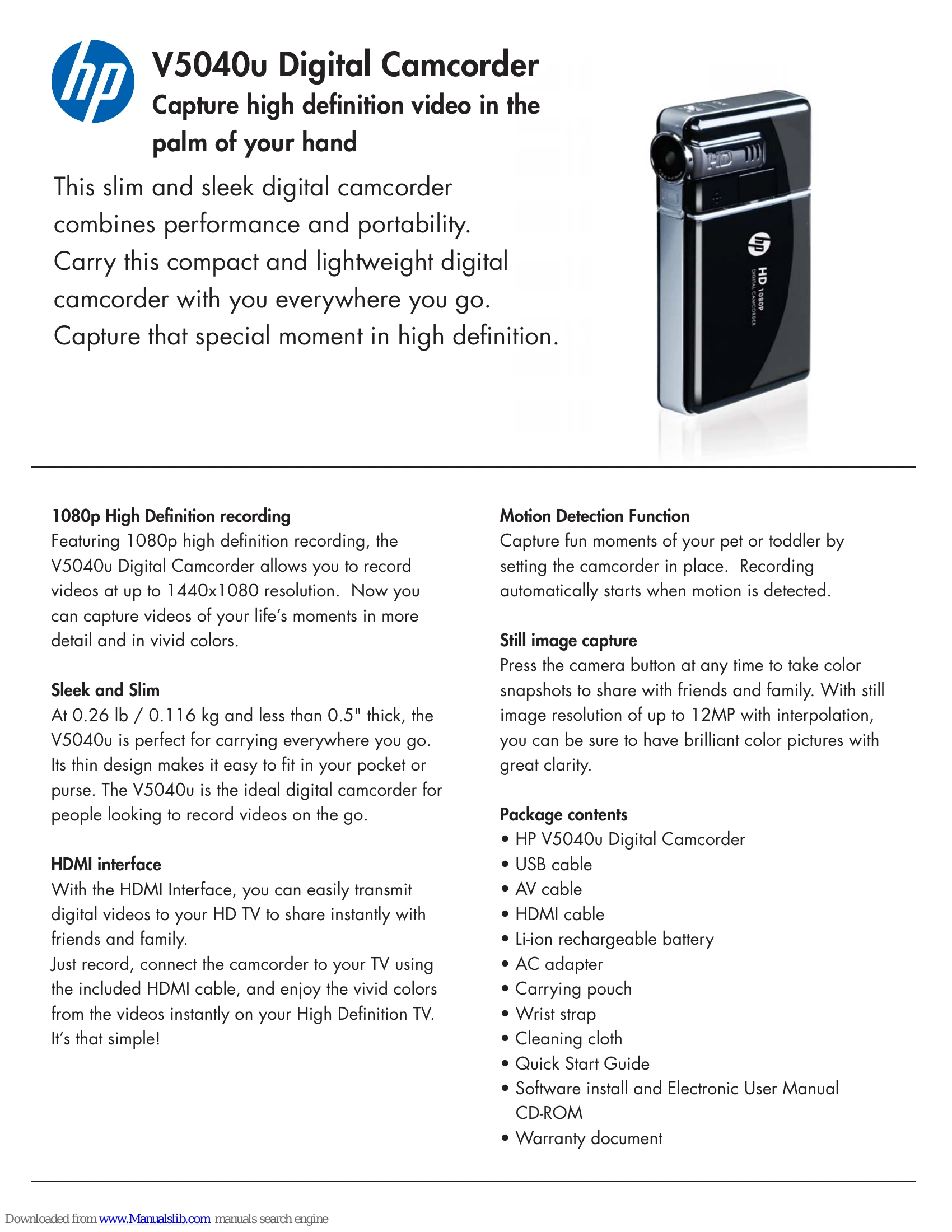 Brochure/Marketing for V5040U