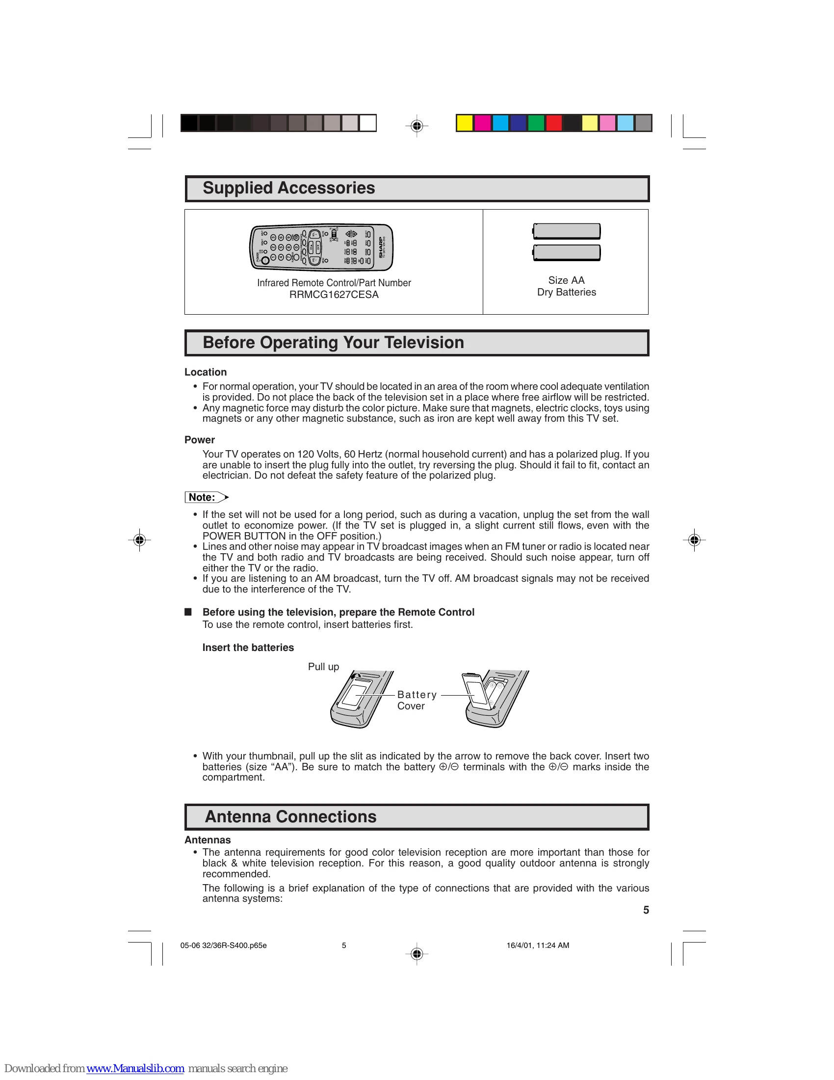 Manual for 32R-S400 / 36R-S400