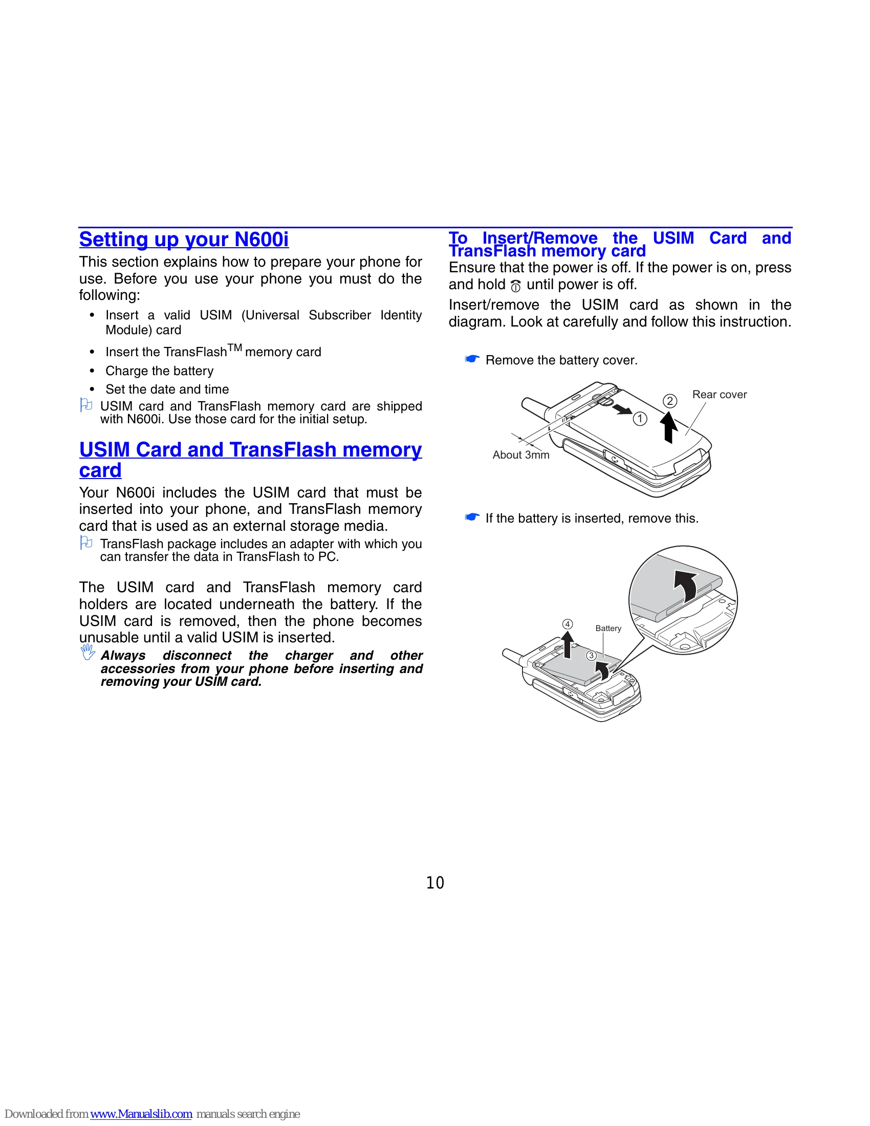Manual for N600i