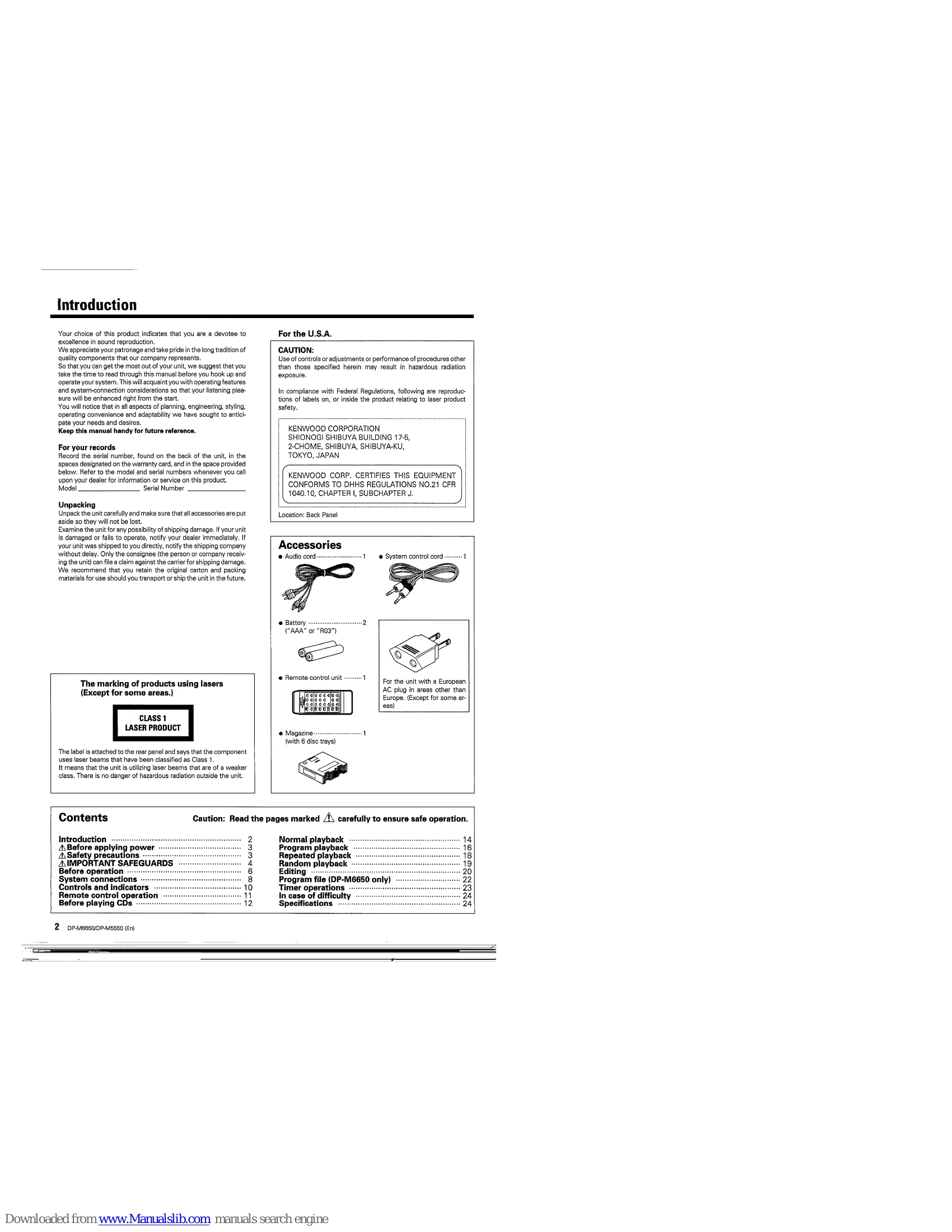 Manual for DP-M6650 / DP-M5550